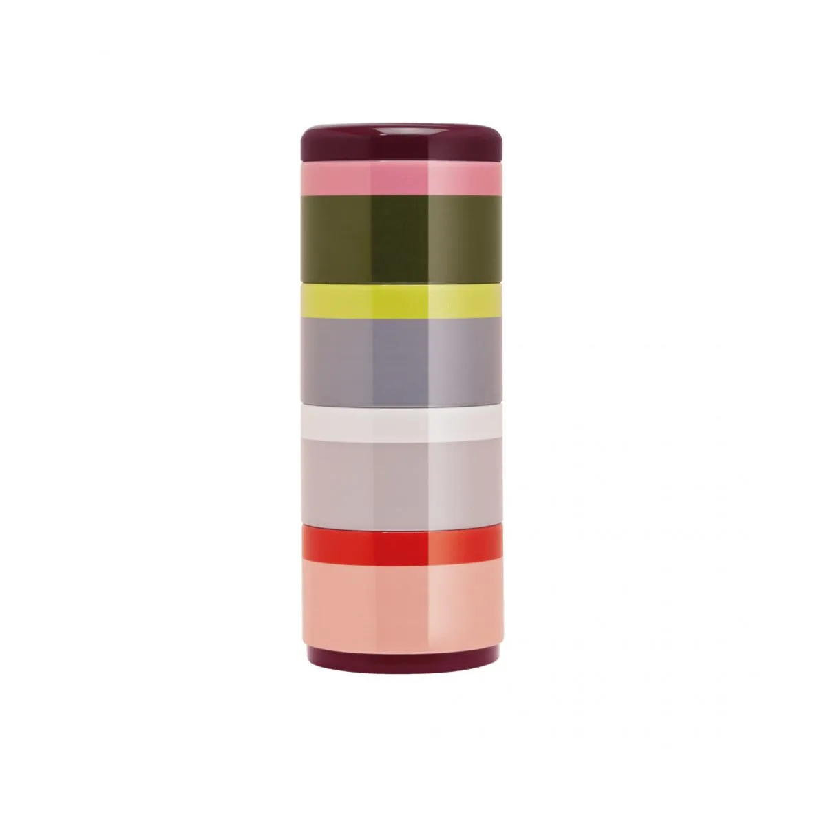 Boîtes rondes en métal empilables - 8 cm - Lot de 4